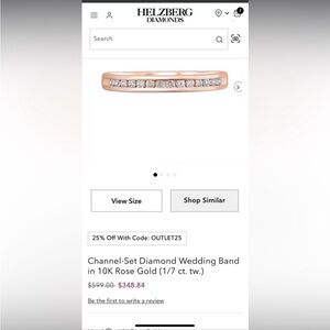 Rose gold diamond channel band